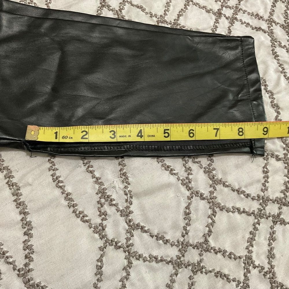 SBetro Black faux leather pants size S, slim fit, high waist stretchy - Picture 5 of 6
